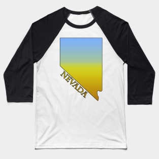 State of Nevada Desert Themed Outline Baseball T-Shirt